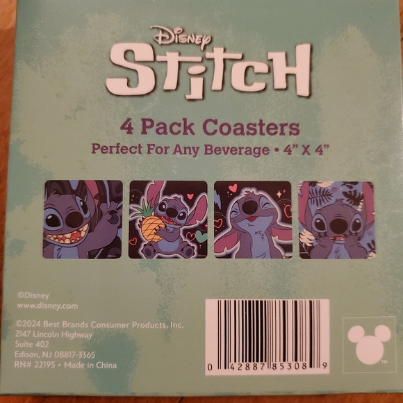 Brand NEW 4pk Disney Stitch Boxed Beverage Coasters - Picture 2 of 3
